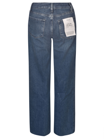 Shop Frame Slim Palazzo Jeans In Blue