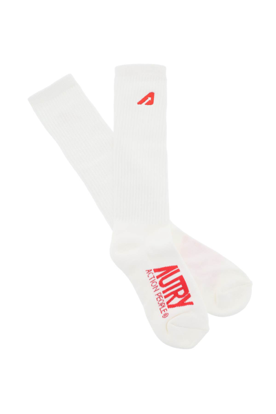 Shop Autry Ease Socks In Cream Red (white)