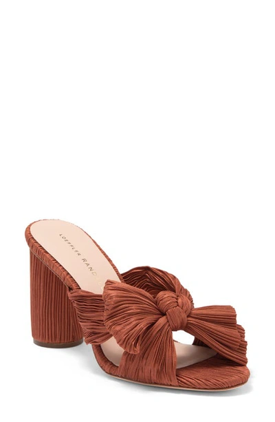 Shop Loeffler Randall Penny Knotted Lamé Sandal In Terra