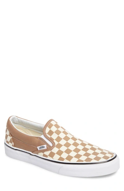 Shop Vans Gender Inclusive Classic Slip-on Sneaker In Tiger Eye/ White Checkerboard