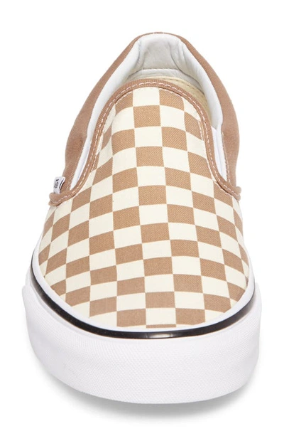 Shop Vans Gender Inclusive Classic Slip-on Sneaker In Tiger Eye/ White Checkerboard