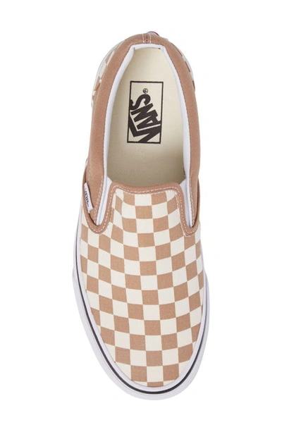 Shop Vans Gender Inclusive Classic Slip-on Sneaker In Tiger Eye/ White Checkerboard