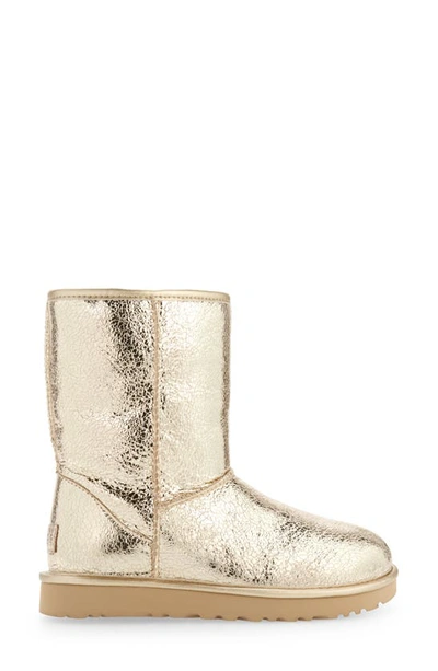 Shop Ugg Classic Ii Genuine Shearling Lined Short Boot In Soft Gold Metallic Sparkle