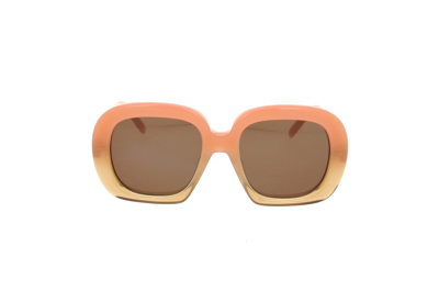 Shop Loewe Square Frame Sunglasses In Multi