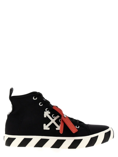 Shop Off-white Mid Top Vulcanized Sneakers White/black