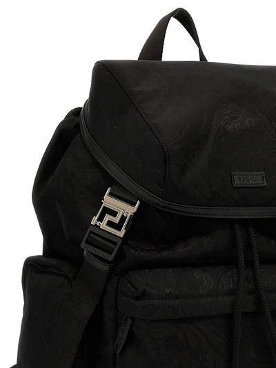 Shop Versace Neo Nylon Backpacks Black