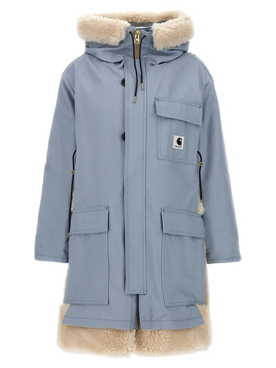 Shop Sacai X Carhartt Wip Coat Coats, Trench Coats Light Blue