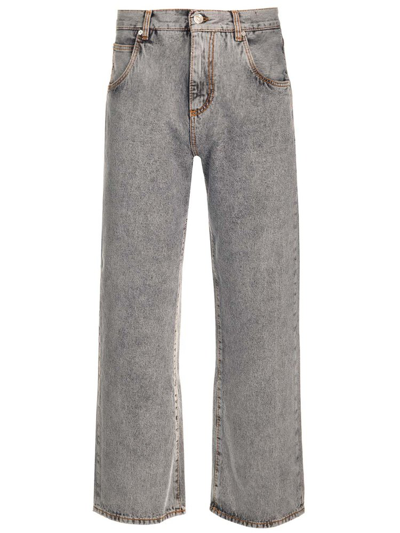 Shop Etro Logo Embroidered Straight In Grey