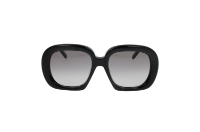 Shop Loewe Square Frame Sunglasses In Black