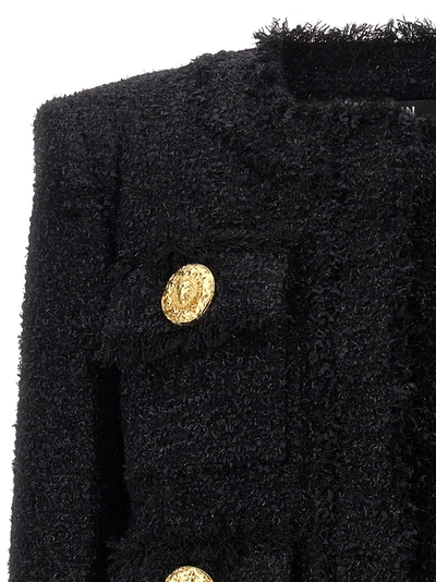 Shop Balmain Tweed Short Jacket Jackets Black