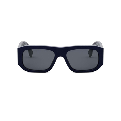 Shop Fendi Eyewear Rectangle Frame Sunglasses In Black