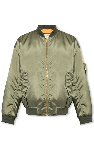 Shop Gucci Bomber Jacket In Green
