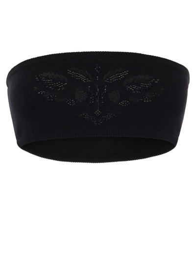 Shop Max Mara Embroidered Lingerie Top In Black