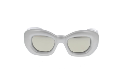 Shop Loewe Butterfly Frame Sunglasses In Grey