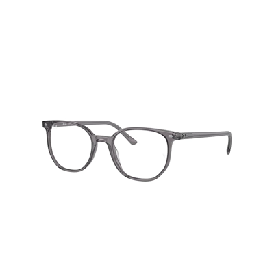Ray Ban Elliot Optics Eyeglasses Transparent Grey Frame Demo Lens Lenses Polarized 52-19 In Transparent Grey