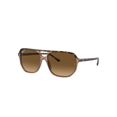 Shop Ray Ban Bill One Sunglasses Havana On Transparent Brown Frame Brown Lenses Polarized 57-16