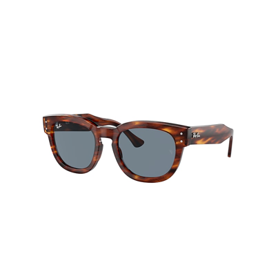 Shop Ray Ban Mega Hawkeye Sunglasses Striped Havana Frame Blue Lenses 53-21