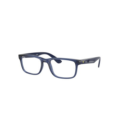 Shop Ray Ban Eyeglasses Unisex Rb7232m Optics Scuderia Ferrari Collection - Blue Frame Demo Lens Lenses Polarized