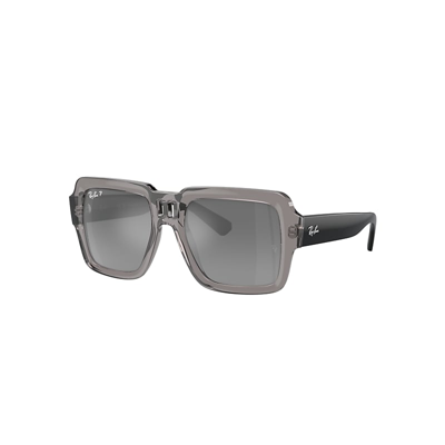 Shop Ray Ban Sunglasses Unisex Magellan Bio-based - Black Frame Silver Lenses Polarized 54-19