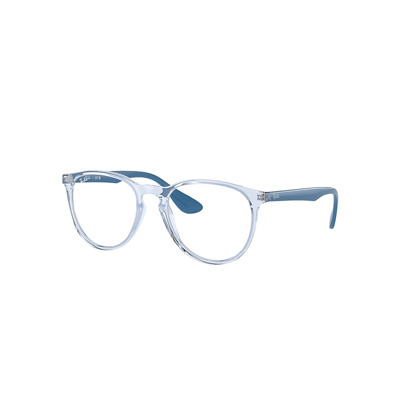 Shop Ray Ban Erika Optics Eyeglasses Light Blue Frame Clear Lenses Polarized 51-18 In Hellblau