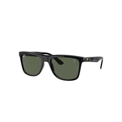 Shop Ray Ban Sunglasses Unisex Rb4413m Scuderia Ferrari Collection - Black Frame Green Lenses 57-19