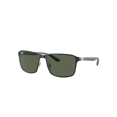 Shop Ray Ban Rb3721 Sunglasses Silver Frame Green Lenses 59-17 In Silber