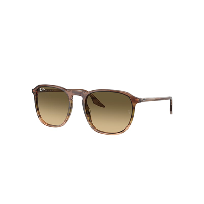 Shop Ray Ban Rb2203 Sunglasses Striped Brown Frame Brown Lenses 55-20