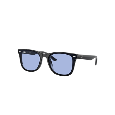 Shop Ray Ban Rb4420 Sunglasses Black Frame Blue Lenses 65-18 In Schwarz