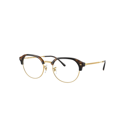 Shop Ray Ban Eyeglasses Unisex Rb7229 Optics - Gold Frame Clear Lenses Polarized 53-20