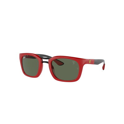 Shop Ray Ban Sunglasses Unisex Rb8362m Scuderia Ferrari Collection - Dark Carbon Frame Green Lenses 53-25 In Carbon Dunkel