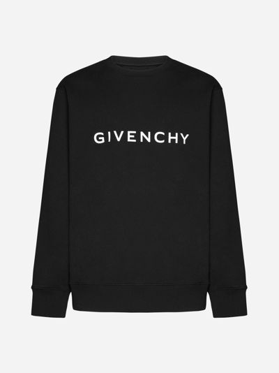 Shop Givenchy Logo Cotton Sweatshirt In Nero