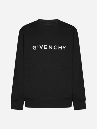 Shop Givenchy Logo Cotton Sweatshirt In Nero