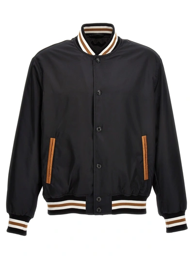 Shop Versace Bomber Medusa Flame In Black