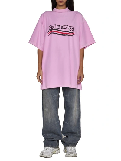 Shop Balenciaga T-shirts And Polos In Pink/black/red
