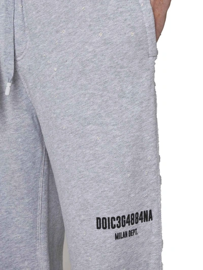Shop Dolce & Gabbana Trousers In Melange Grigio