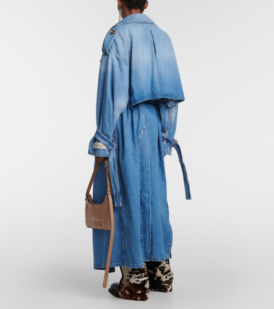 Shop Acne Studios Osika Denim Trench Coat In Blue