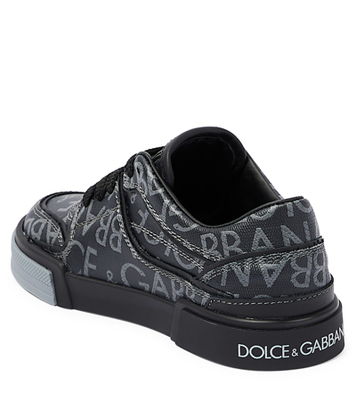 Shop Dolce & Gabbana Portofino Logo Sneakers In Black