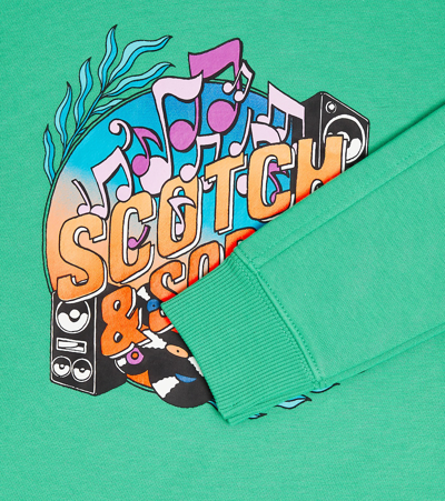 Shop Scotch & Soda Printed Cotton-blend Sweatshirt In Green