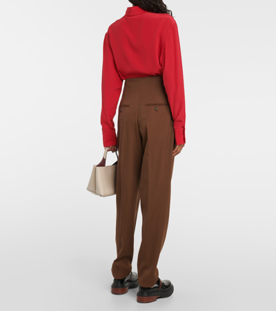 Shop Tod's Wool Pants In Brown