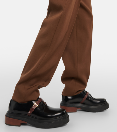 Shop Tod's Wool Pants In Brown