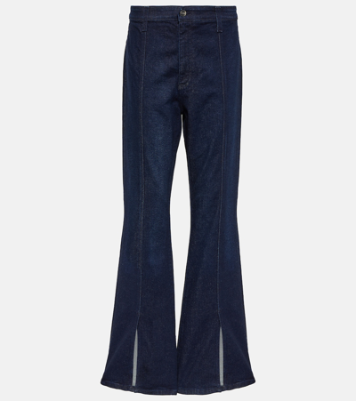 Ag X Emrata Anisten Seamed Flare Jeans In Blue