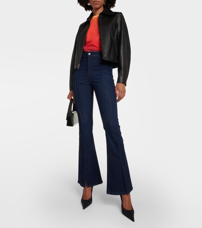 Ag X Emrata Anisten Seamed Flare Jeans In Blue