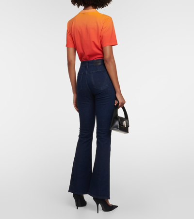 Ag X Emrata Anisten Seamed Flare Jeans In Blue