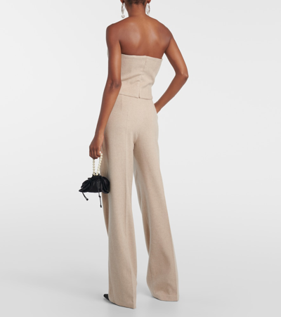 Magda Butrym Cashmere-blend Corset Top In Beige