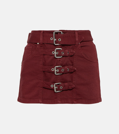 Shop Blumarine Denim Miniskirt In Red