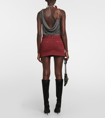Blumarine Denim Miniskirt In Red