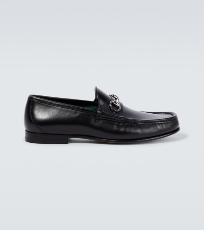 Shop Gucci Horsebit 1953 Leather Loafers In Black