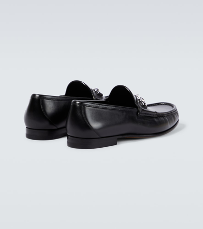 Shop Gucci Horsebit 1953 Leather Loafers In Black