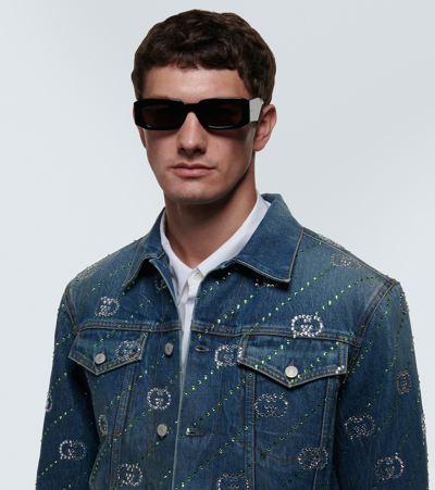 Gucci Rectangular Sunglasses In Black