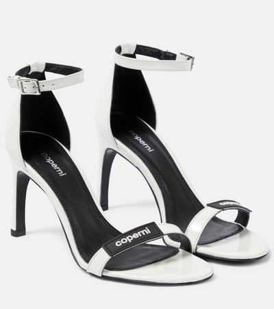 Shop Coperni Patent Leather Sandals In White